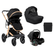 Kikka Boo Kolica Irene premium 3in1 set sa I-SIZE autosedištem i tvrdom korpom Black ( KKB11251 )