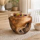 vidaXL Skleda za sadje JEPARA Teak rjava O 35 cm Trden tikov les