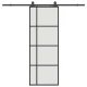 shumee vidaXL Drsna vrata z opremo črna 76x205 cm ESG steklo