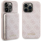 Guess Guess Bundle Pack MagSafe 4G Metal Gold Logo - komplet ohišja + Power Bank 5000mAh MagSafe iPhone 15 Pro (roza)