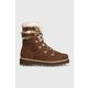 Čizme za snijeg od brušene kože Roxy boja: smeđa