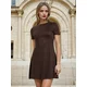 Sinsay - Pletena mini haljina - burgundy