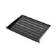 1U fixed shelf 19, depth 350 mm, load capacity 25 kg, mounting at 4 points, screws and bracket included, black (RAL 9005)