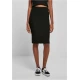 Womens ribbed midi skirt black