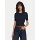 TOMMY HILFIGER Pulover Cable Short Sleeve  temno modra