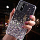 WEBHIDDENBRAND Sparkle maska za iPhone 12/12 Pro, silikonska, crna sa šljokicama