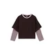 WE Fashion Majica temno rjava/roza