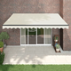 Greatstore Zložljiva tenda krem 4,5x3 m blago in aluminij