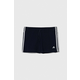 Kratke hlače adidas za žene, boja: tamno plava, s aplikacijom, visoki struk