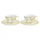 Set of 2 coffee cups with saucers, porcelain, 110ml, Mimosa - Nuova