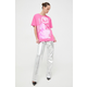 Pamučna majica Moschino Jeans za žene, boja: ružičasta