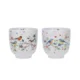 SET 2 SKODELIC BREZ ROČAJEV IZ PORCELANA, 200 ML, PTIČKI