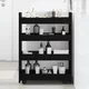 vidaXL Narrow Storage Trolley 4 Tier Black Oak Engineered Wood