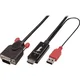 Lindy 41456 prilagodnik za video kabel 2 m HDMI VGA (D-Sub) Črno