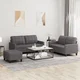 3-dijelni set sofa s jastucima sivi od umjetne kože