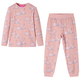 vidaXL Dječja pidžama s dugim rukavima svjetloružičasta 116