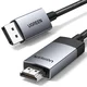 Pleteni kabel DisplayPort - HDMI 4K 60Hz, 1 m, siv
