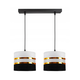 Luster na sajli CORAL 2xE27/60W/230V crno-beli