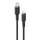 shumee Kabel za iPhone MFI USB-C - Lightning 30W 3A 1.2m črn