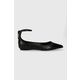 Kožne balerinke Calvin Klein WRAPPED ANKLE STRAP BALLERINA boja: crna, HW0HW01840