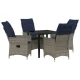 Set stola i stolica s jastukom 5 pcs Siva PE ratan