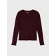 Sinsay - Rebrasti slim fit džemper sa ukrasnim karnerima i viskozom - maroon