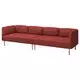 LILLEHEM Modularna sofa 4-sed, Gunnared/smeđe-crvena drvo