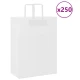 vidaXL Papirnate vrečke 250 kosov z ročaji bela 32x17x44 cm