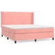 Vidaxl Box spring postelja z vzmetnico roza 180x200 cm žamet