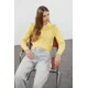 Trendyol Yellow Crop Soft Textured Jewel Buttoned Knitwear Cardigan
