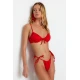 Trendyol Brazilian Bikini Set with Red Balconette Tunnel