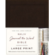 NKJV, Journal the Word Bible, Large Print, Bonded Leather, Brown, Red Letter
