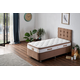Hanah Home Osnova kreveta sa uzglavljem i dušekom Latte, 90x100x200 cm, Braon