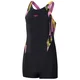 Speedo printed panel legsuit girls black/pink 116cm