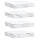 Vidaxl Stenska polica 4 szt. Beli marmor 23 x 23,5 x 4 cm