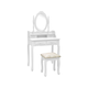 Den Mizica za ličenje s stolčkom bela 75x69x140 cm les pavlovnije