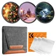 K&F 77MM Star Filters 3pcs Set 4+6+8 Points Cross Screen Starburst Filter Special Effect Camera Lens