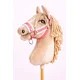 BB Nastavljiva ovratnica za konje Hobby Horse A3 v neon roza barvi z belim krznom