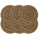 Vidaxl Pogrinjki 6 kosov temno rjavi 38 cm okrogli iz jute
