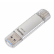 Hama USB ključ C-LAETA, 64 GB, USB-C in USB-A, srebrn