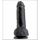 Realistični dildo sa testisima, 17cm, Crni