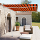 vidaXL Prostostoječa avtomatska tenda 300x250 cm oranžna/rjava