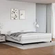 Vidaxl Box spring postelja z vzmetnico bela 200x200 cm umetno usnje