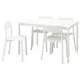 VANGSTA / JANINGE Sto i 4 stolice, bela/bela, 120/180 cmPrikaži specifikacije mera