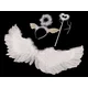 Karnevalski set - angel, peresa - bela