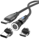Magnetni polnilni kabel 2v1 (USB C, Micro USB) 1m