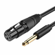 Ugreen AV131 avdio kabel XLR - 6.35mm jack M/F 2m, črna