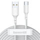 Baseus Simple Wisdom Data Cable Kit USB to Type-C 5A 1.5m White (6953156230309)