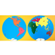 Slagalica Montessori Smart Baby - Karta svijeta, 9 dijelova