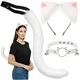 slomart Kostum mačka/lisa, 3-delni, bel, Ruhhy (rep, ušesa, choker)
